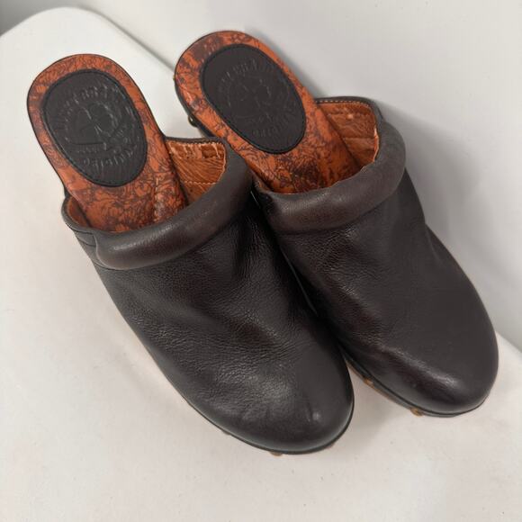 Lucky Brand Brown Leather Maddox Wooden Platform Heels Size 6.5 - Picture 9 of 9